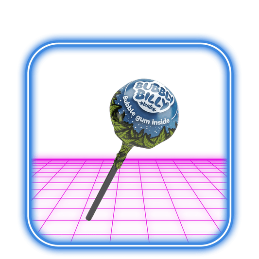 Bubbly Billy 10 mg CBD Blue Raspberry Lollies with Bubblegum Inside - HiMood.se - Bubbly Billy Buds