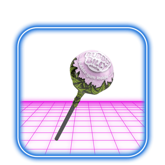 Bubbly Billy 10 mg CBD Cotton Candy Lollies with Bubblegum Inside - HiMood.se - Bubbly Billy Buds