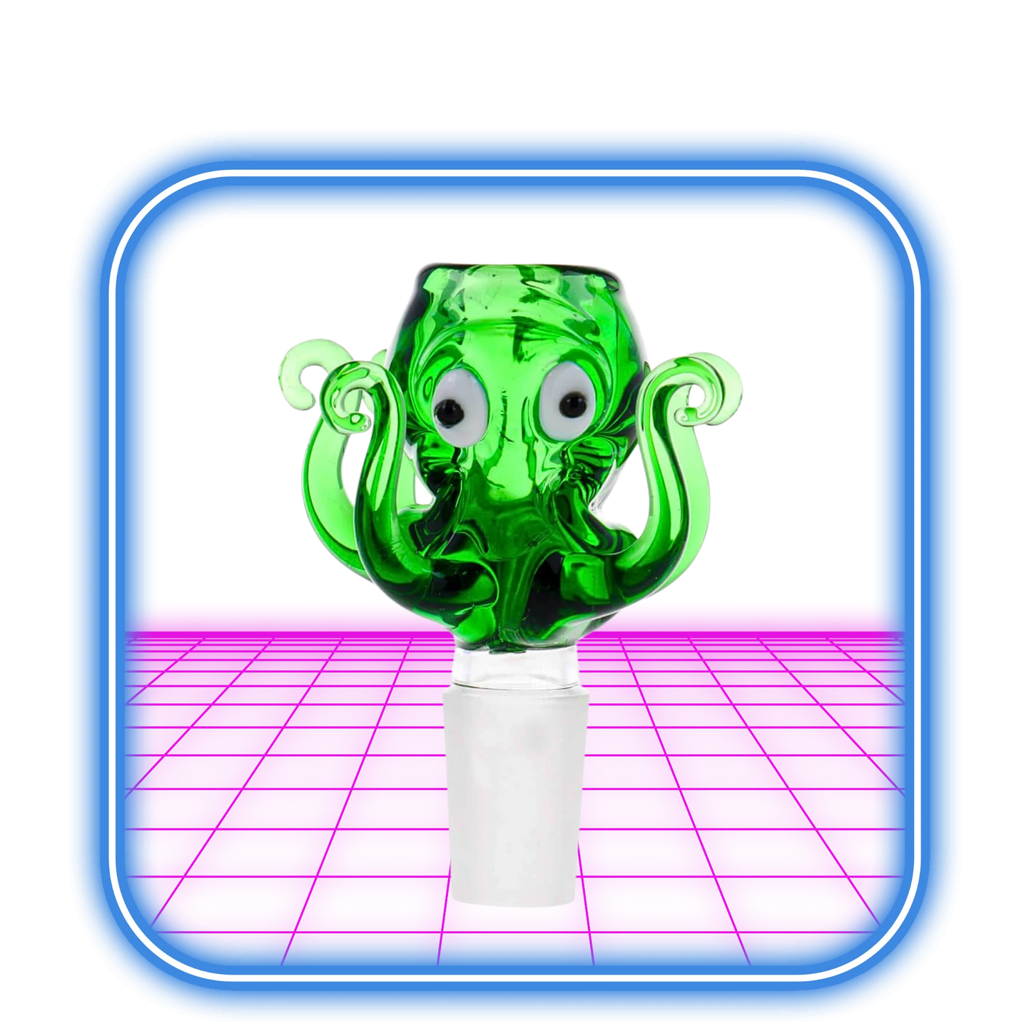 Glaskopp Grön Octopus - 18mm