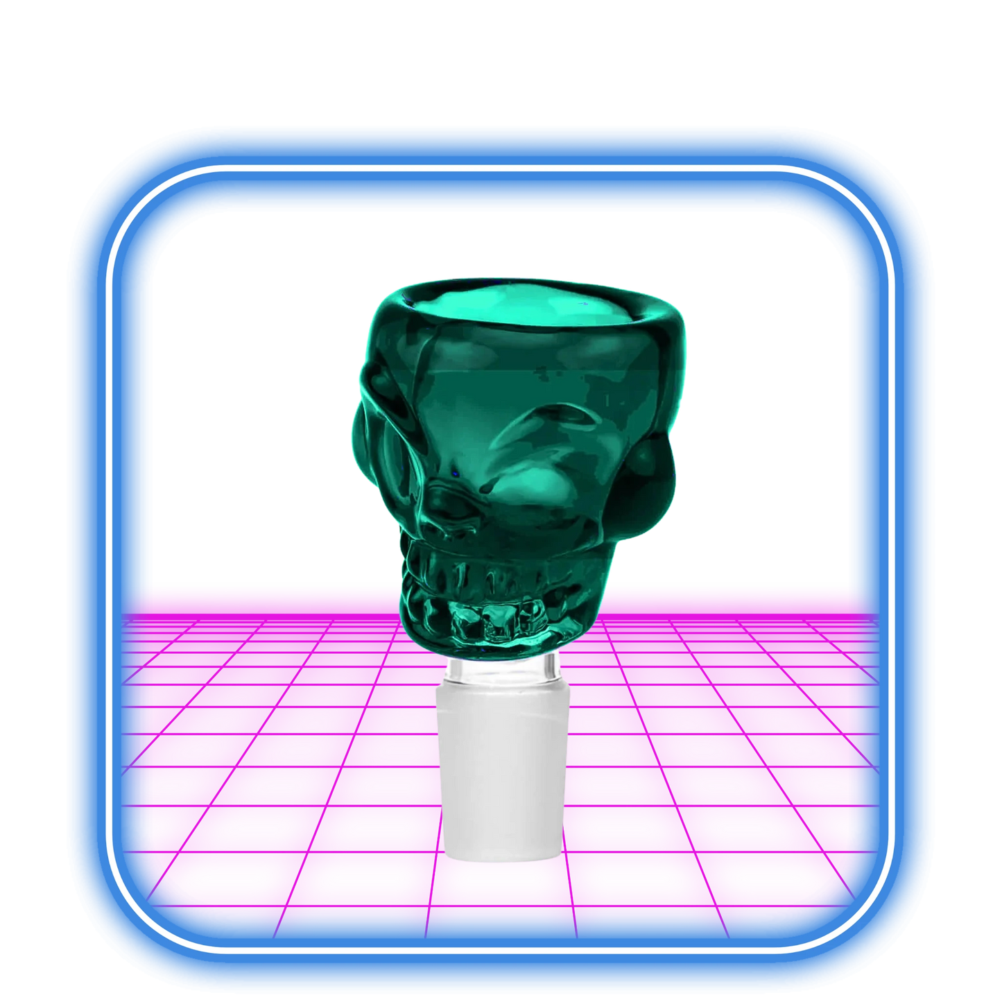 Glaskopp Skull Teal - 18mm