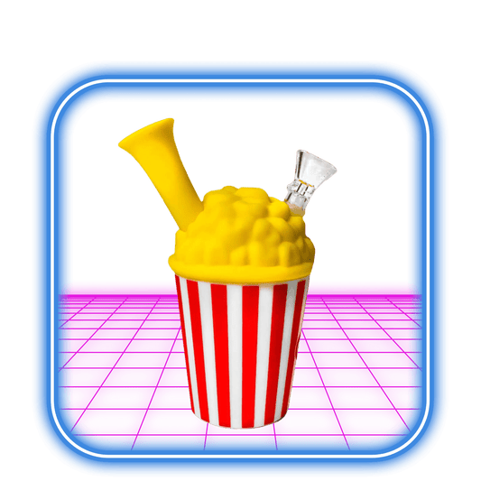 Popcorn Bucket Silikon Bong 15cm - HiMood.se - Simply Green