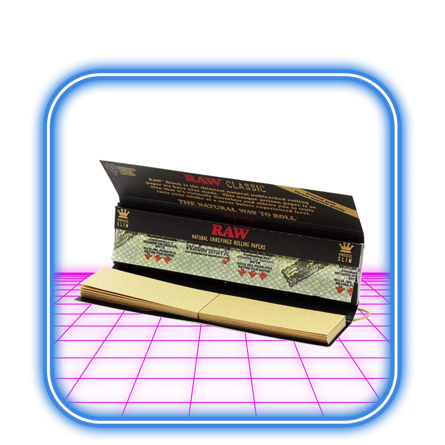 RAW | Long Paper Black Classic Connoisseur K.S. + Tips