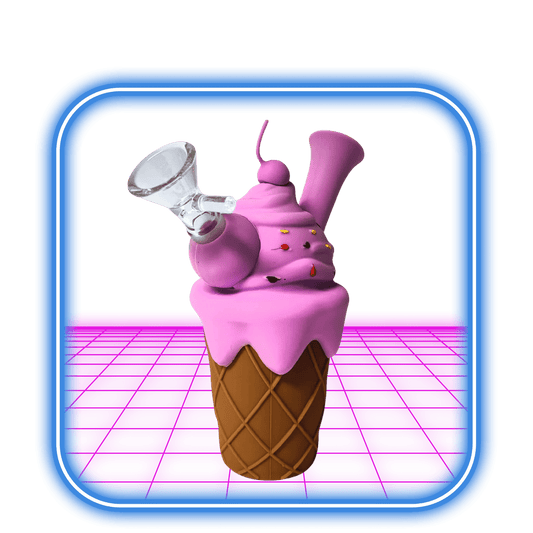 Silikon Bong Ice Cream Cone Purple 14cm - HiMood.se - Simply Green