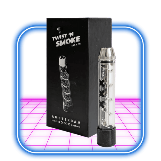 Twist 'n Smoke - Twisted Glass Blunt Silver Amsterdam Special Edition - HiMood.se - Twist 'n Smoke