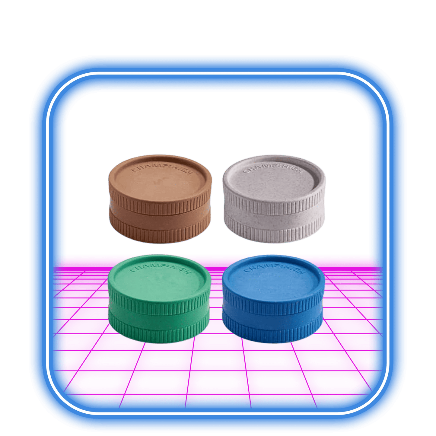 Champ High | 2 - Part Biodegradable Hemp Grinder 55mm (Mix Colors) - HiMood.se - Champ High