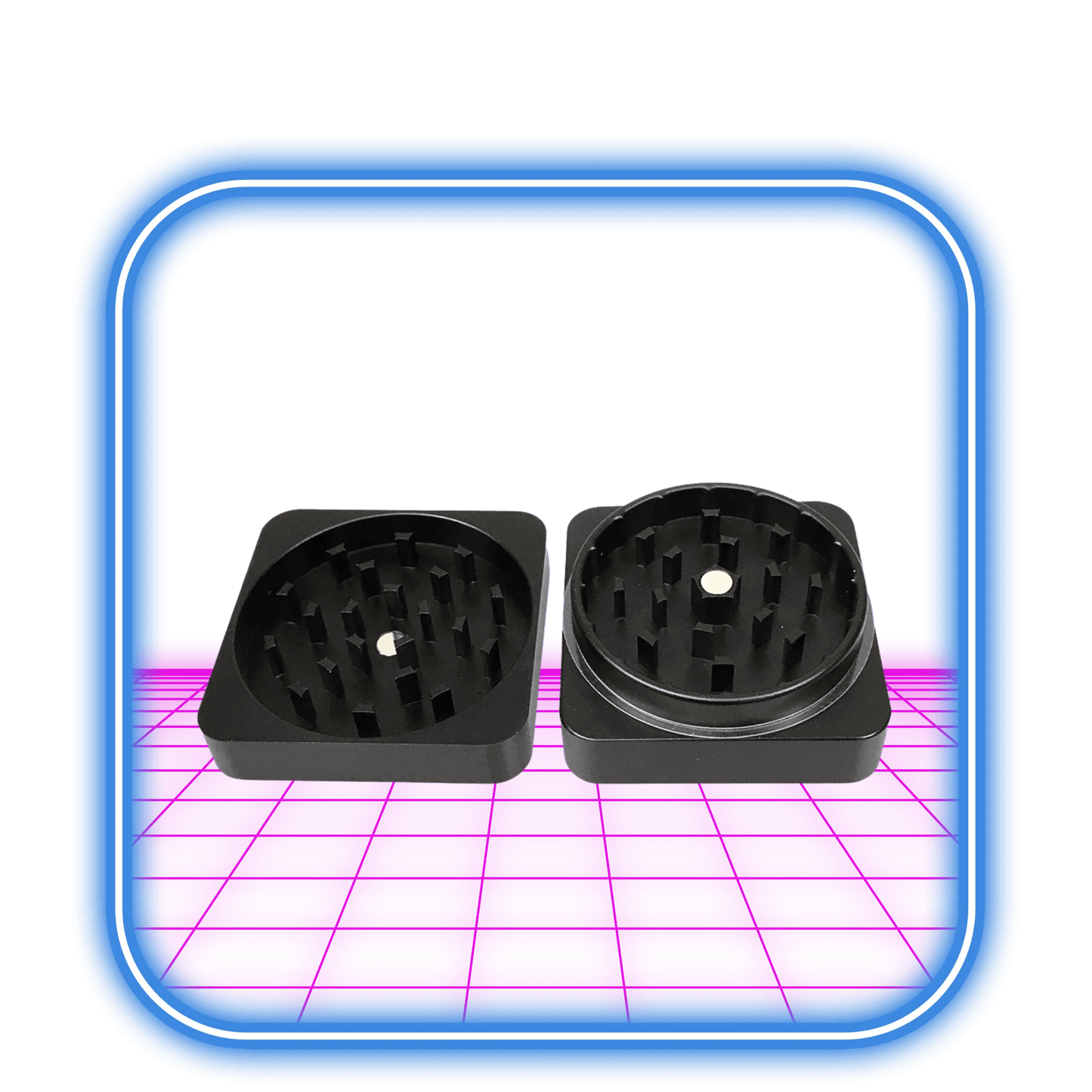 Best Buds | Flat Square Aluminimum Grinder 50mm - Onyx - HiMood.se - Best Buds