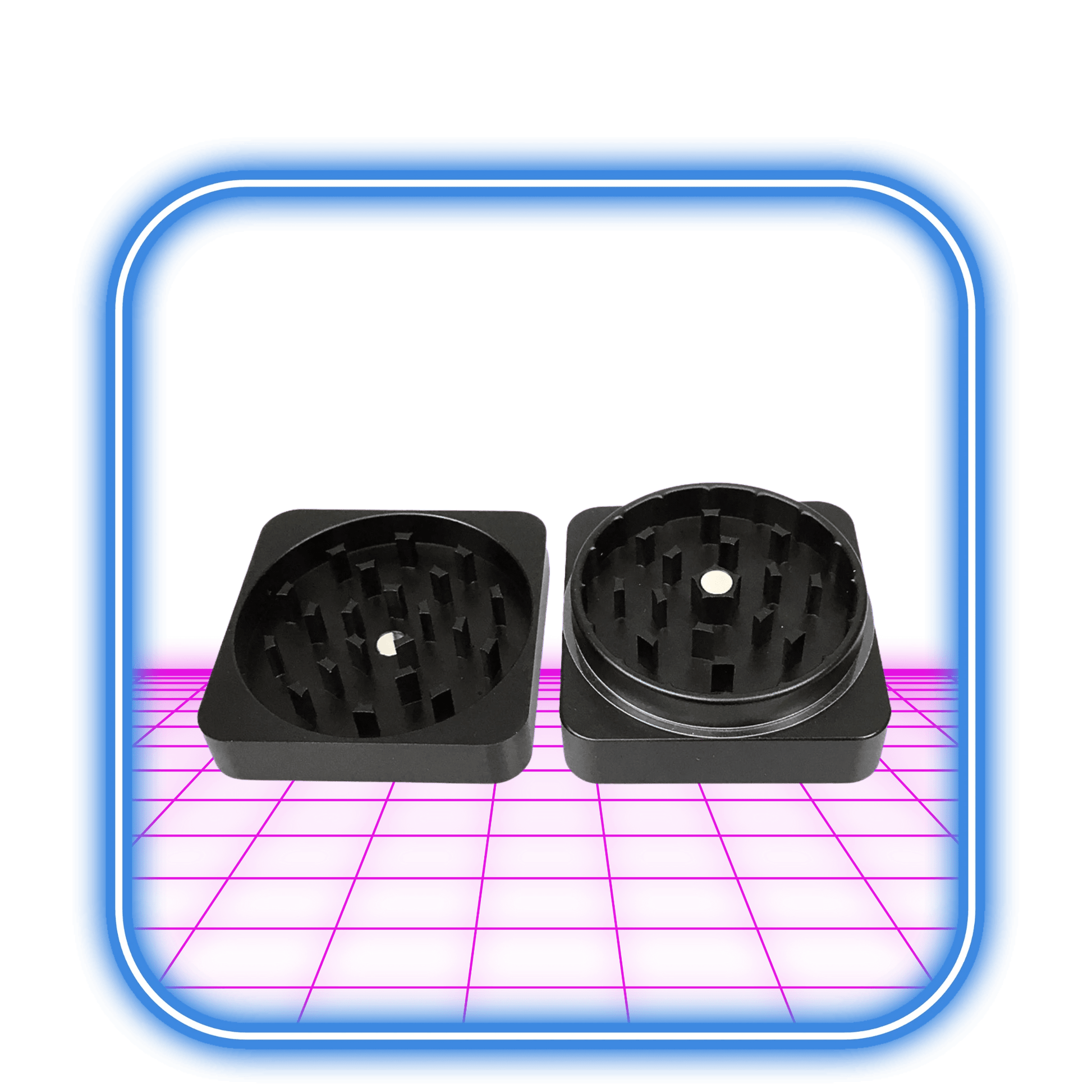 Best Buds | Flat Square Aluminimum Grinder 50mm - Onyx - HiMood.se - Best Buds