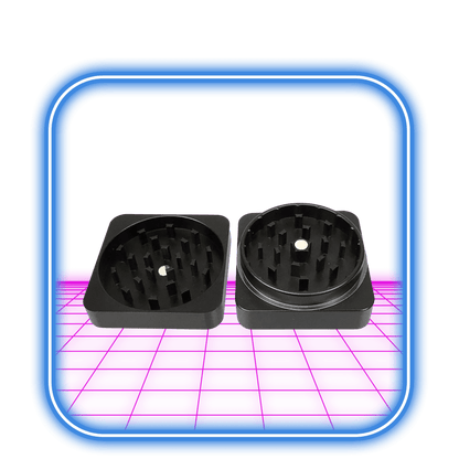 Best Buds | Flat Square Aluminimum Grinder 50mm - Onyx - HiMood.se - Best Buds