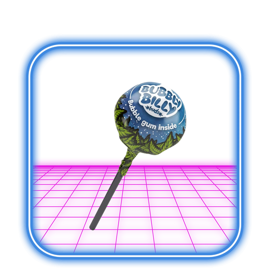 Bubbly Billy 10 mg CBD Blue Raspberry Lollies with Bubblegum Inside