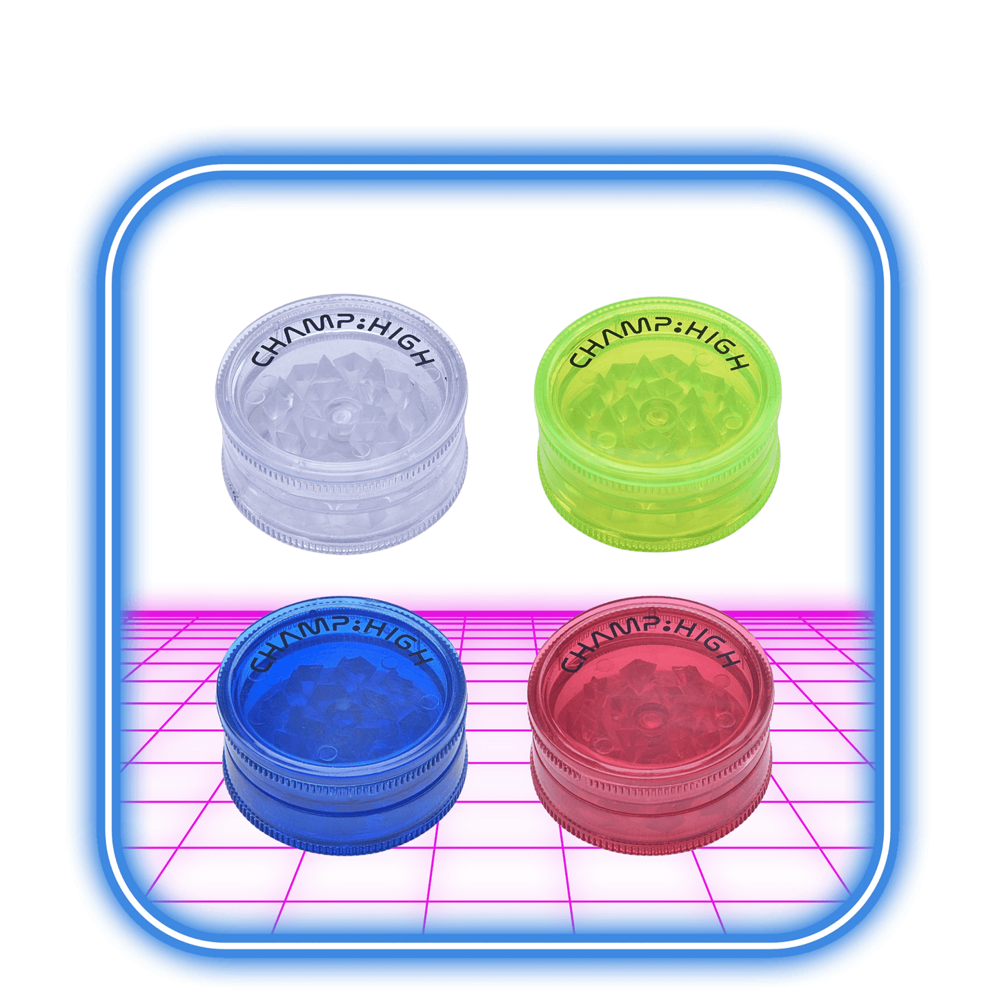 Champ High | Mini Plastic Grinder 3 Parts - 42mm - HiMood.se - Champ High