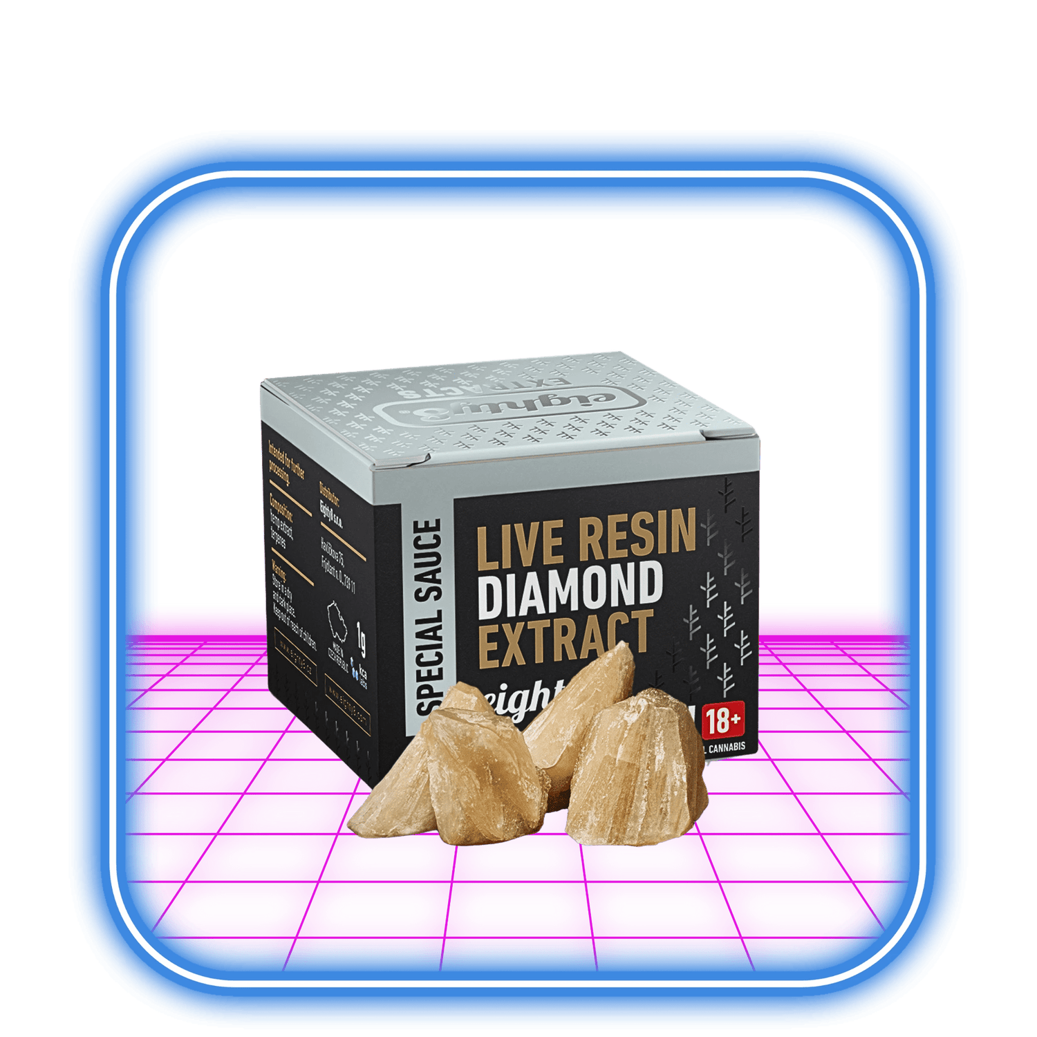 Eighty8 CBD Live Resin Diamond Extract - 92 % CBD 1g - HiMood.se - Eighty8