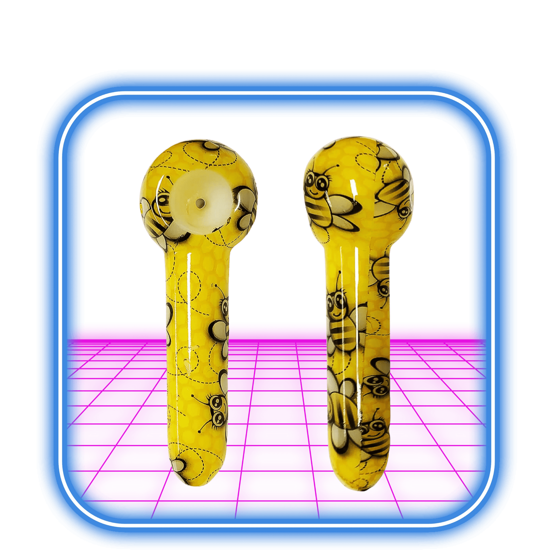 Glas Handpipa Yellow Bee 13cm - HiMood.se - Simply Green