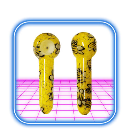 Glas Handpipa Yellow Bee 13cm - HiMood.se - Simply Green