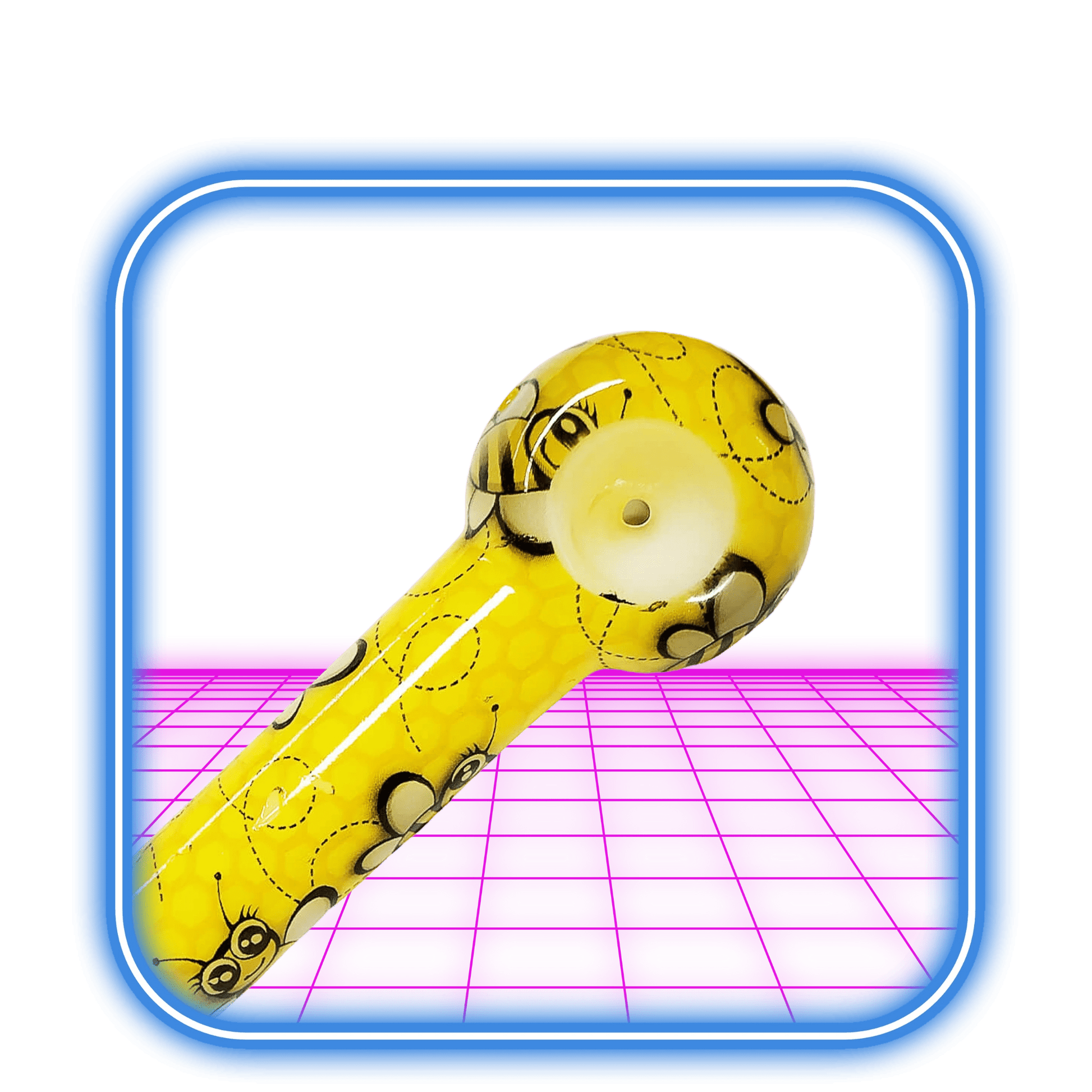 Glas Handpipa Yellow Bee 13cm - HiMood.se - Simply Green