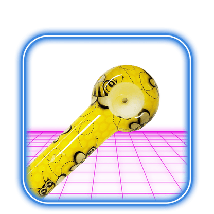 Glas Handpipa Yellow Bee 13cm - HiMood.se - Simply Green