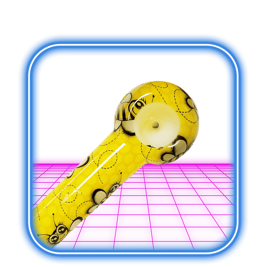 Glas Handpipa Yellow Bee 13cm - HiMood.se - Simply Green