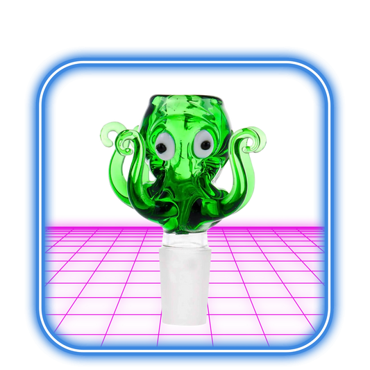 Glaskopp Grön Octopus - 18mm