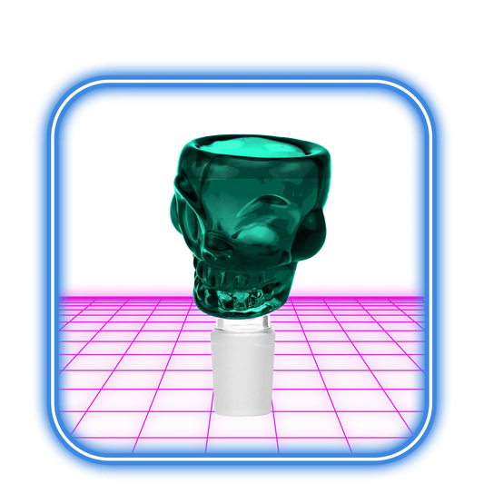 Glaskopp Skull Teal - 18mm