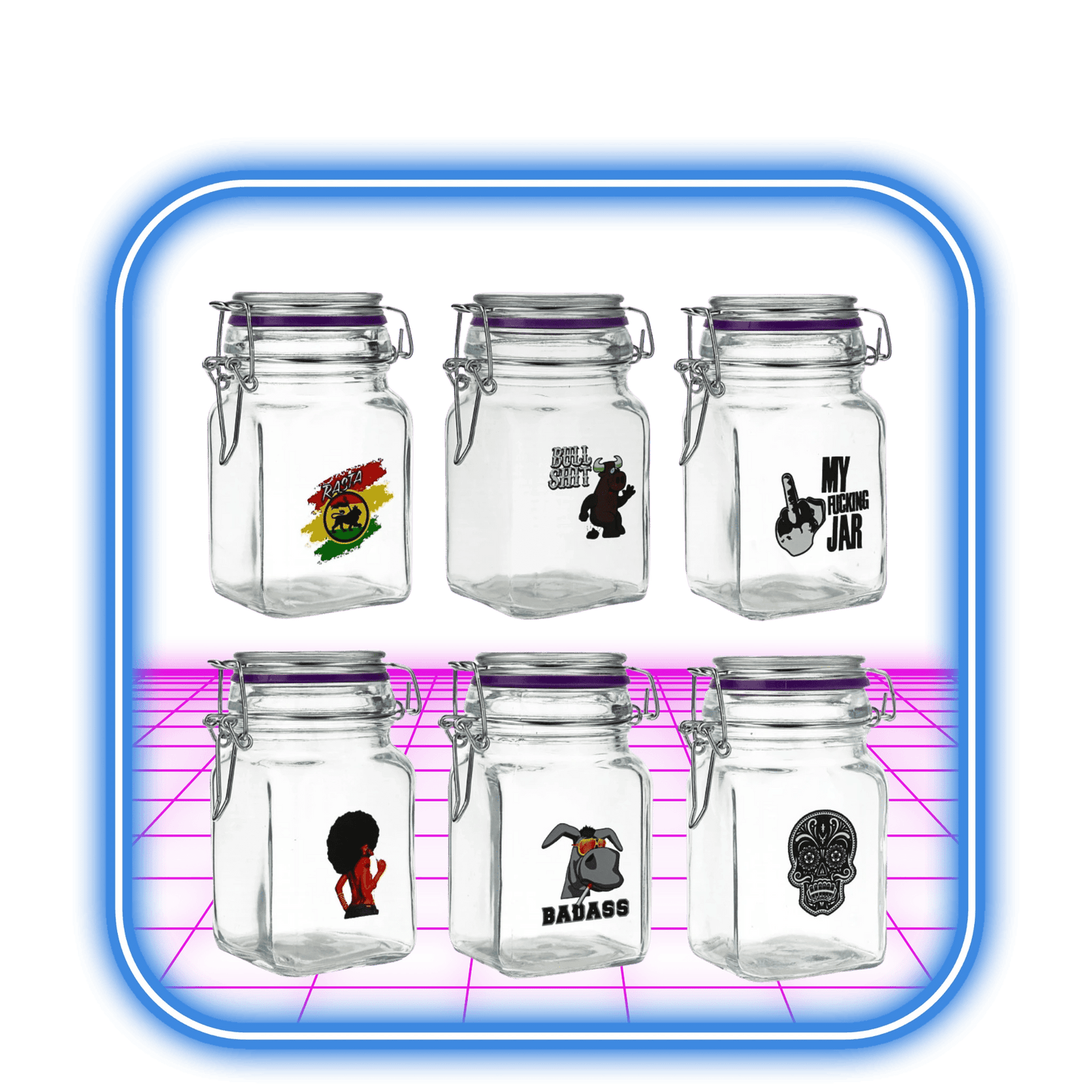 Juicy Jay | Tobacco and Herbs Glass Jars Large - HiMood.se - Juicy Jay