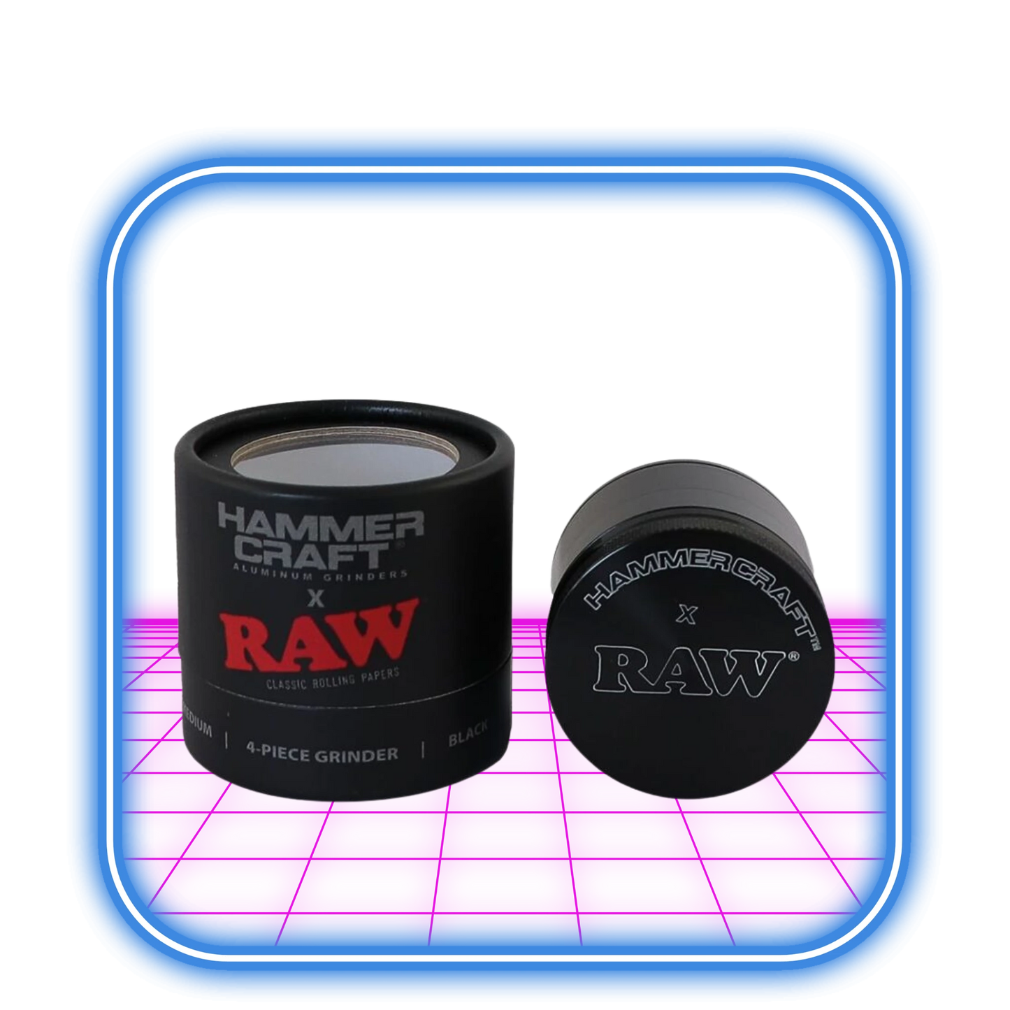 RAW | Hammer Craft Medium Aluminium Grinder Black 4-Part (55mm)