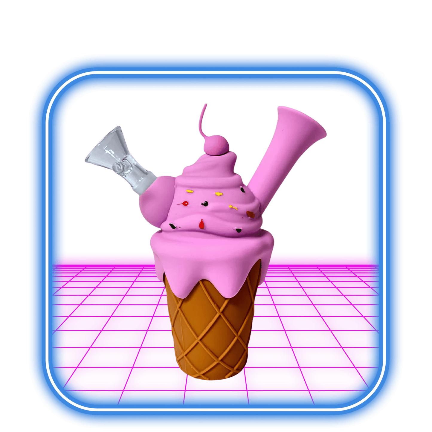 Silikon Bong Ice Cream Cone Purple 14cm - HiMood.se - Simply Green
