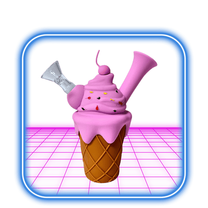 Silikon Bong Ice Cream Cone Purple 14cm - HiMood.se - Simply Green