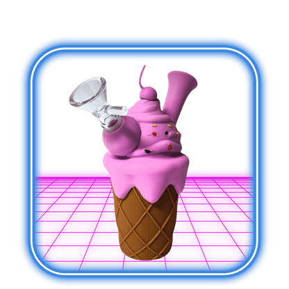 Silikon Bong Ice Cream Cone Purple 14cm - HiMood.se - Simply Green