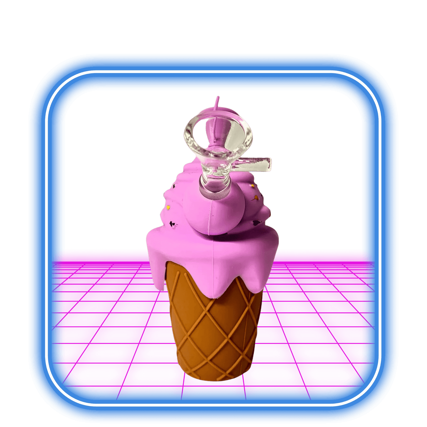 Silikon Bong Ice Cream Cone Purple 14cm - HiMood.se - Simply Green