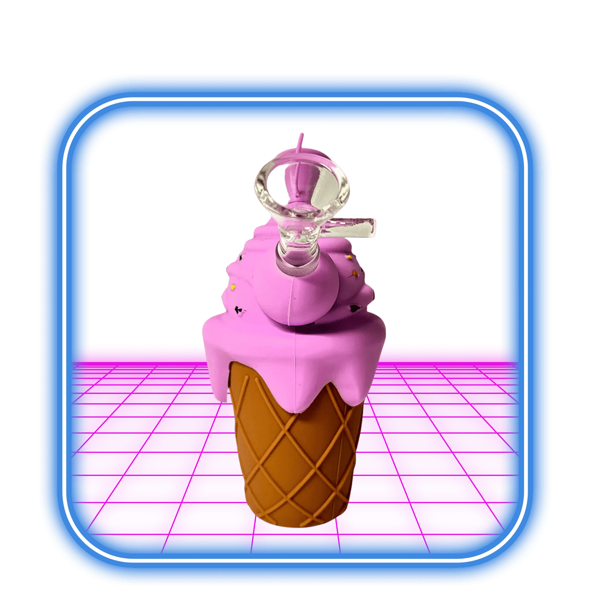 Silikon Bong Ice Cream Cone Purple 14cm - HiMood.se - Simply Green