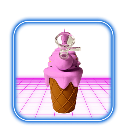 Silikon Bong Ice Cream Cone Purple 14cm - HiMood.se - Simply Green