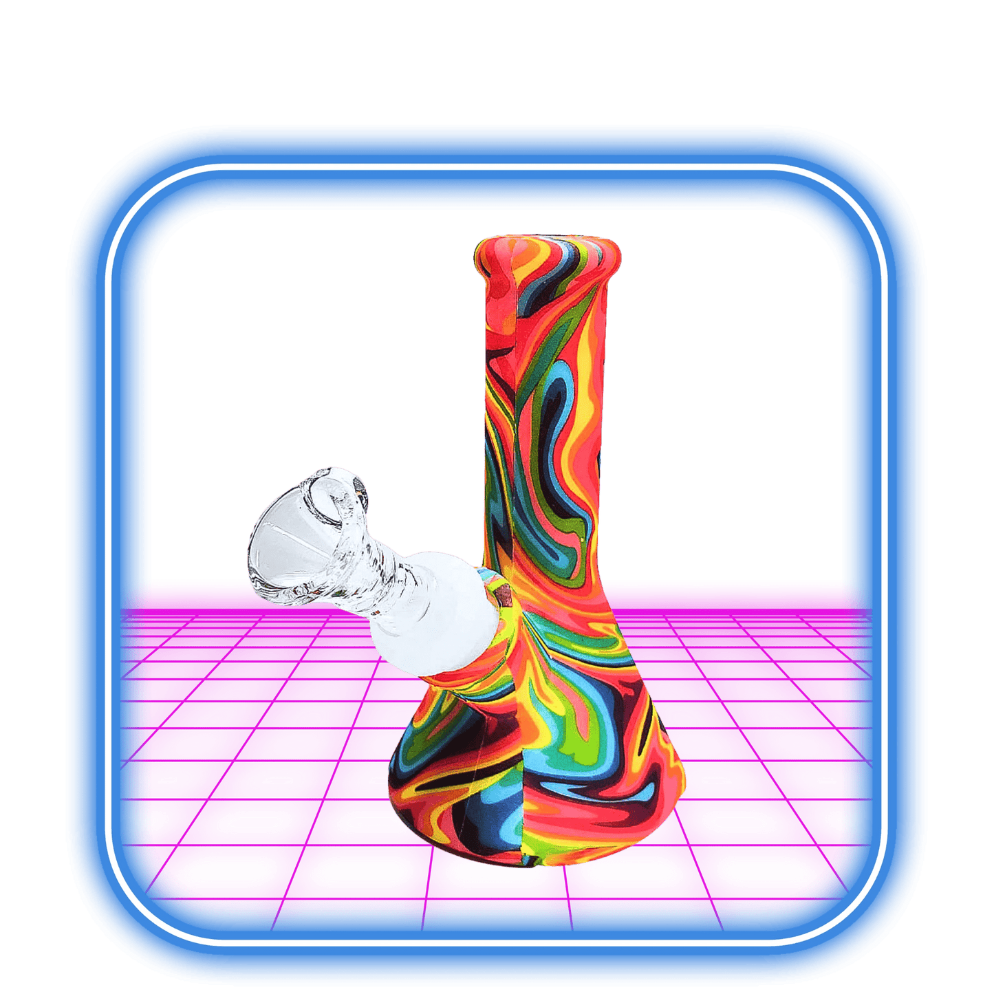 Silikon Bong Psychedelic Dream Multicolor 13cm - HiMood.se - Simply Green