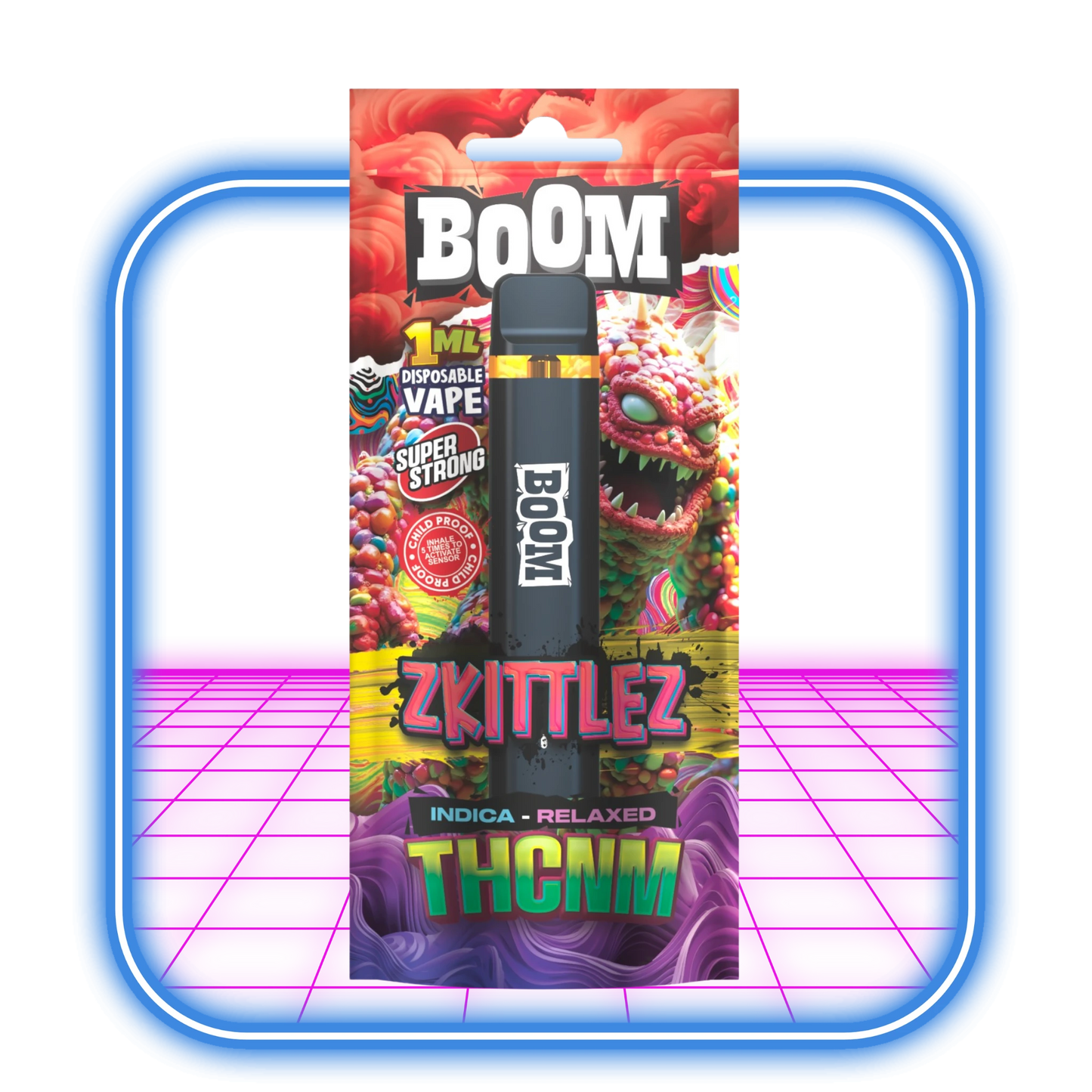 THCNM ACAN Boom Zkittlez Indica Vape 1ml i Sverige