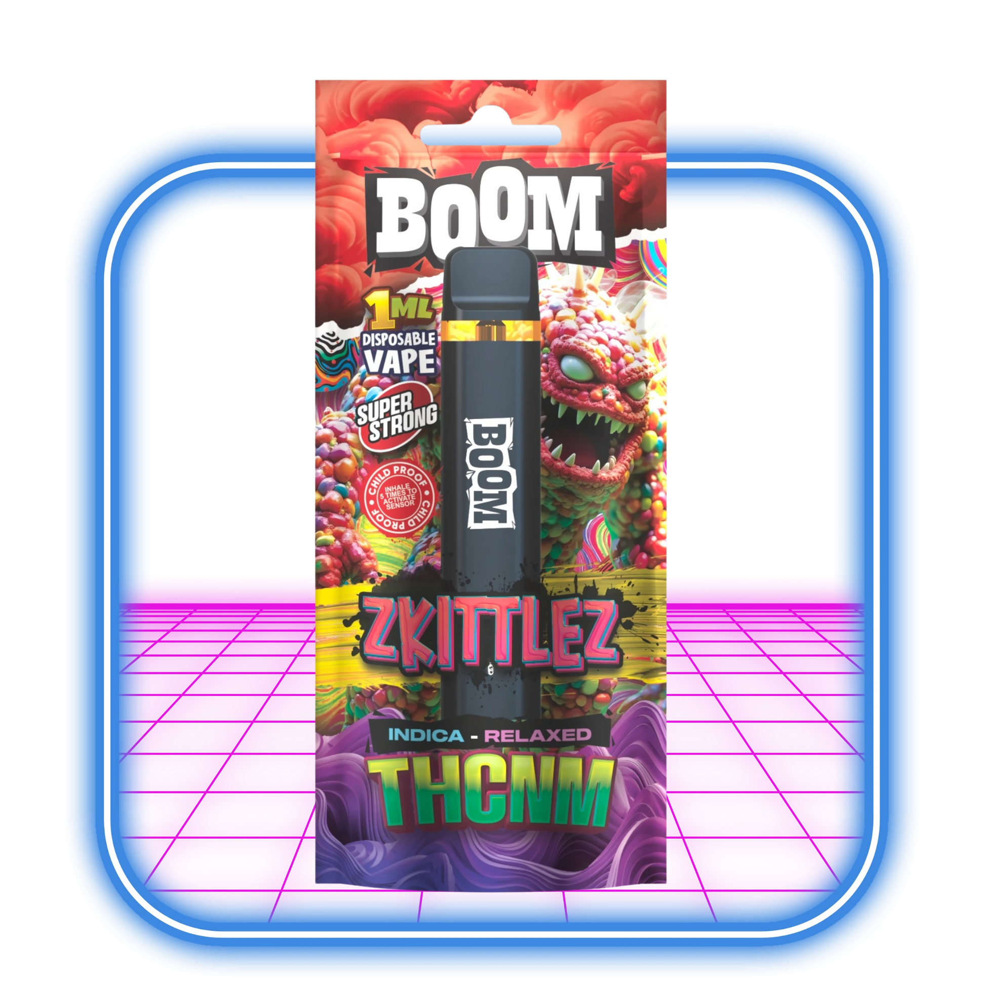 THCNM ACAN Boom Zkittlez Indica Vape 1ml i Sverige