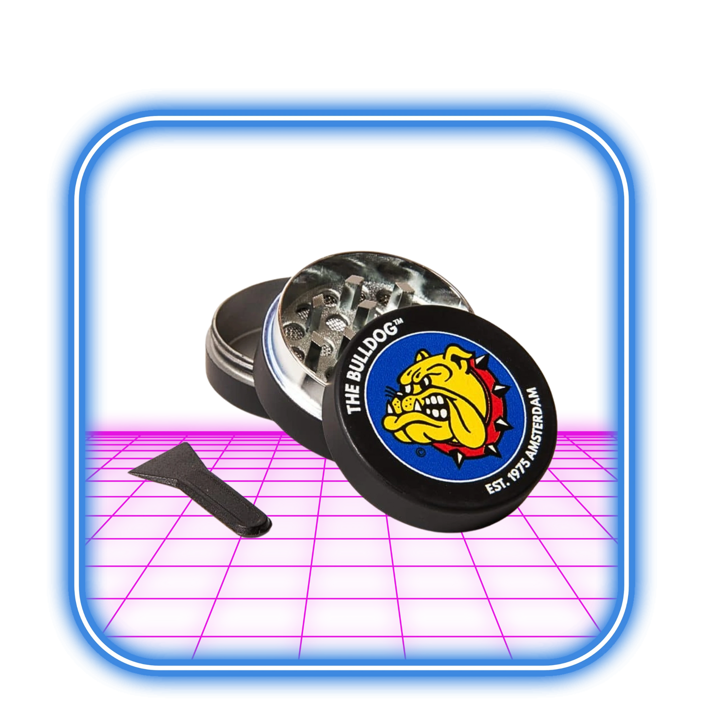 The Bulldog | Original Black Amsterdam Metal Grinder 35mm - 3-Part