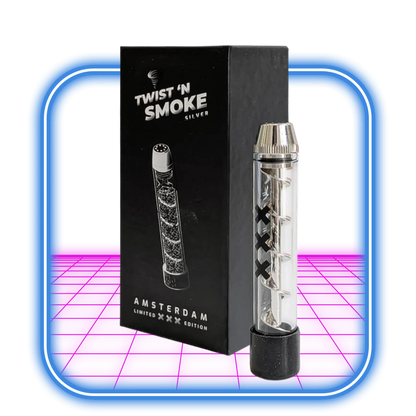 Twist 'n Smoke - Twisted Glass Blunt Silver Amsterdam Special Edition