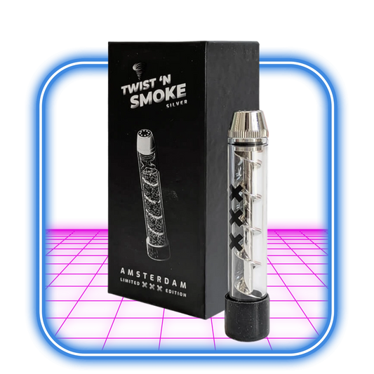 Twist 'n Smoke - Twisted Glass Blunt Silver Amsterdam Special Edition