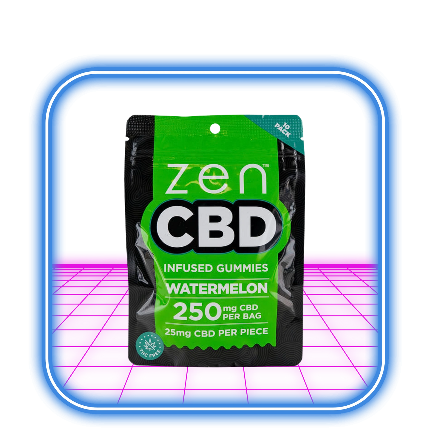 Zen CBD Watermelon Gummies 250mg/påse (THC-fri)