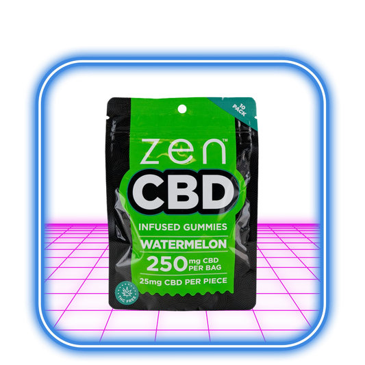 Zen CBD Watermelon Gummies 250mg/påse (THC-fri)